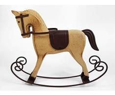 Spetebo Holz Deko Schaukelpferd - 27x23 cm - Holzfigur Dekofigur Dekopferd Tischdeko