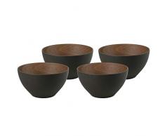 BIOZOYG Bio Bambus Schalen Müslischalen 4er Set Anthrazit 12 x 6,5 cm rund 300 ml I Umweltfreundliches Bambus Geschirr Schüssel Bambus Dekoschale Obstschale Holzschale Müslischale Salatschale Holz