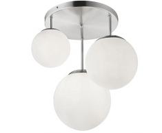 Luxus Decken Leuchte Wohn Ess Zimmer Beleuchtung Kugel Glas Lampe satiniert 3-flammig Globo 1581-3DR