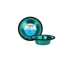 Platinum Pets Eddington Edelstahl Schale mit breitem Rand, Blaugrün