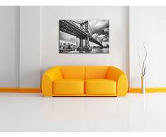 Manhattan Bridge New York Format: 120x80 auf Leinwand, XXL riesige Bilder fertig gerahmt mit Keilrahmen, Kunstdruck auf Wandbild mit Rahmen, günstiger als Gemälde oder Ölbild, kein Poster oder Plakat