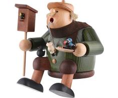 KWO Olbernhau 21570 Räuchermännchen Kantenhocker Vogelfreund, 17 cm