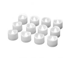 LED Kerzen, eLander LED Tee Lichter flammenlose Kerzen mit Timer, Automatikmodus: 6 Stunden an und 18 Stunden aus, 3.2x3.6 cm, (12 Stück, Kalt-weiß)