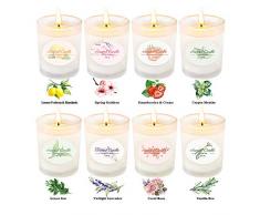 CREASHINE Duftkerzen Set 8er Geschenkset,100% Natürliches Sojawachs 200 Stunden Brennbar für Entspannung Diffuser und Aromatherapie