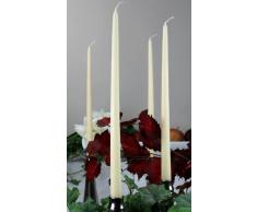 Spitzkerzen Kerzen Markenkerzen Tafelkerzen Leuchterkerzen Dinnerkerzen 400/25 mm creme, 8 St.
