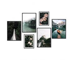 myestado® - Premium Poster Set Bilder Wohnzimmer Modern Schlafzimmer Bild für Ihre Wand - ohne Rahmen - 4 x DIN A3 & 2 x DIN A4 - ca. 30x40 & 20x30 » Brücke «