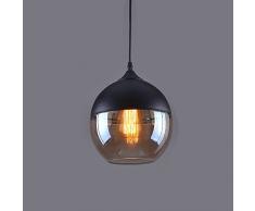 Weare Home Retro-Kugel Durchsichtiger Glas-Lampenschirm Pendelleuchten, Durchmesser 20cm, Höhe 23cm