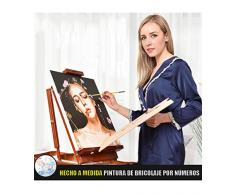 PJCNEW Personalisierte Foto Custom Malen Nach Zahlen Für Erwachsene, DIY Malen Nach Zahlen Kits Ölgemälde Geschenk Für Erwachsene Anfänger Kinder-Mit Rahmen