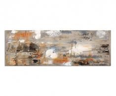 Wandbild auf Leinwand (Leinwandbild) als Panorama in 120x40 cm abstrakte Kunst-Malerei braun grau abstrakt in tollen Farben und immer ein Hinkucker !