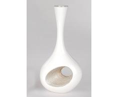 formano Deko Flaschenvase Champagner H. 30cm Creme + weiß Keramik