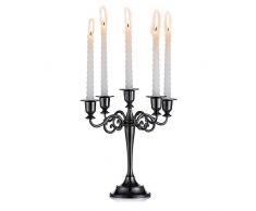 Sziqiqi Aluminum Kerzenständer Esstisch Abendessen bei Kerzenlicht Hotel Deko Haus Deko, Tisch Deko, Schwarz