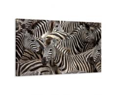 bestpricepictures 120 x 80 cm Bild auf Leinwand Afrika Zebra 5104-SCT deutsche Marke und Lager - Die Bilder/Das Wandbild/der Kunstdruck ist fertig gerahmt