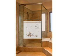 rs-interhandel® Sichtschutz Aufkleber Folie Glasdekorfolie Bad Dusche Duschwand Badezimmer Höhe ca. 50 cm Glasdekor GD37
