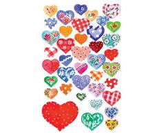 AVERY Zweckform 55811 - Papier Sticker beglimmert Herzen, Dekosticker, Aufkleber, selbstklebend, Glitzer, Gastgeschenke, Mitgebsel, Scrapbooking, Bullet Journal Zubehör, Hochzeit, 78 Sticker
