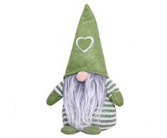 WHSHINE Weihnachten Dekoration Gestreifter Hut Wichtel Kobold Hängend Deko Kein Gesicht Puppe Zimmer Dekoration Weihnachtswichtel Dekofigur Nordische Stimmung(Grün,1PC)