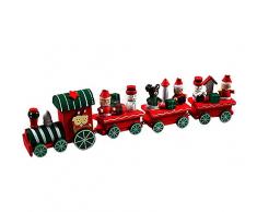 99native DIY Weihnachtsdeko Personalisierbar Spielzeugeisenbahn Holz Kleiner Zug Christbaumständer Weihnachtszug Weihnachten Deko Ornament Geschenk für Kinder Mädchen Junge Spielzeug (Rot)