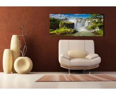 Leinwandbild Panorama Nr. 228 Iguassufalls 100x40cm, Keilrahmenbild, Bild auf Leinwand, Argentinien Wasserfall Dschungel