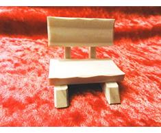 Krippen Zubehör, Puppenhaus Zubehör, Bank aus Naturholz, 5 x 4 x 5 cm