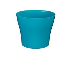 greemotion Übertopf Tulipan 13cm - Blumentopf in Türkis - Pflanzkübel aus Kunststoff - Blumenkübel Rund für Innen & Außen - Pflanztopf Balkon & Terrasse - Pflanzgefäß Garten - Pflanzen-Zubehör