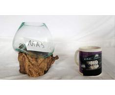 Liqva M,Dekoglas M,Wurzelholz Glasvase M,Liqvavase M,Gamal,root molten vase, Wurzelglas Glas Vase Kaffeebaum Liqva Vase M Gamal Vase Teak Unikat Einzelstück Holzwurzel Liqva Blumenvase, design vase M