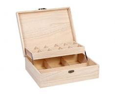 Alsino Setzkasten Sammler-Box aus Holz mit Deckel Nähkasten Sortierbox für Figuren Schmuck Mineralien und Sammlerschätze, SK-22 28cm-22cm-9cm