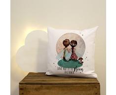 ilka parey wandtattoo-welt® Kissen Dekokissen Dekorationskissen Couchkissen Kuschelkissen Elfenpärchen mit Spruch love you to the moon and back inklusive Füllung ks28