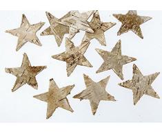 100 STK Birkensterne Natur Sterne Birkenrinde Weihnachtsdeko Herbstdeko Rinde Holz Birke Deko Dekosterne Rindensterne Holzsterne