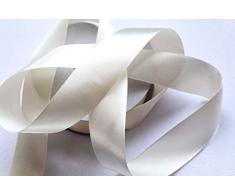 CaPiSo® Satinband 25m x 25mm Taftband Schleifenband Satin Geschenkband DEKOBAND (Creme)