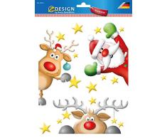 AVERY Zweckform Art. 52953 Fensterbilder Weihnachten (Fenstersticker, Fensterfolie glatt, Fensterdeko, Weihnachtsdeko Fenster, ablösbar) 1 Stück mehrfarbig