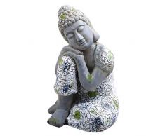 RNNTK Statue Im Freien Sit Buddha Rasendekor, Thailand Buddha Innenhof Meditation Gartenskulptur Gartenskulptur,Handwerk Hof Art Deco Yard Decor Buddha 47,5x31cm (19x12zoll)