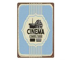 qnmbdgm Eisenmalerei Wandkunst-Plakat Retro Cinema Film Kinokarten Blechschilder Shop Market Restaurant Cinema Paintings Wanddekoration