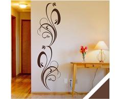 Exklusivpro florales Wandtattoo Ornament Blumenranke Flur (mod22 braun) 150 cm mit Farb- u. Größenwahl