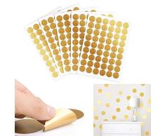 Musuntas 216 Stück Dot Wandaufkleber Gold Dot Aufkleber DIY Kunst Vinyl Abziehbild Kinderzimmer Wohnzimmer Schlafzimmer Abziehbilder Wandabziehbilder Wandbilder Home Decoration