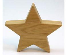 Gebrüder Vinkelau GmbH Hochwertiger Holz Deko Stern aus geölter Eiche/Größe: 300 mm Stärke: 45 mm/Kanten gerundet + geschliffen/Made in Germany