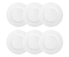 Doriantrade 6 Stück Frühstücksteller Dessertteller Teller flach 21 cm 6er Set Roma Porzellan Haushalt Gastronomie Geschirr