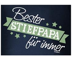 STIEFVATER VERSTEHER Geschenk Idee BESTER STIEFPAPA für immer - Kissenbezug - Papa Dankeschön Geschenk zum Geburtstag Weihnachten Patchwork Vater - Motiv Kissenhülle Deko 40x40cm blau : )