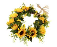 B Blesiya Künstlicher Sonnenblumen Türkranz Wandkranz Dekokranz - 32 cm