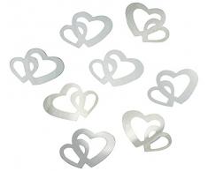 100 Stk Deko Doppel Herzen silber Streuteile Scrapbooking Tischdeko Streudeko Hochzeit