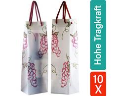 10 Geschenktüten für Flaschen 0,75l - Reißfest - Extra Stark - Wiederverwendbare Flaschentüten