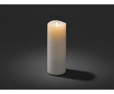 LED Duftkerze mit 6h Timer, weiß, flackernd, mit 4 verschiedenen-Duftpads, Ø 9cm, Höhe 23cm, Batteriebetrieb: 2x D 1,5W (exkl.)