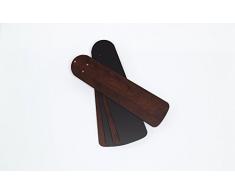 132 cm Deckenventilator Everett 72154 mit Einzelleuchte und fünf Flügeln, Ausführung in Espresso mit Lampenschirm aus Scavoglas