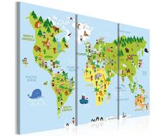 murando - Bilder 135x90 cm Vlies Leinwandbild 3 Teilig Kunstdruck modern Wandbilder XXL Wanddekoration Design Wand Bild - Weltkarte Karte Kinder k-B-0046-b-e