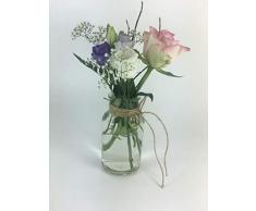 casa-vetro 10 x kleine Vasen Milk-rund 250 ml H 12,5 cm kleine Glas-vasen Deko-Flaschen Fläschchen Apotheker