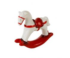 Roomando Schaukelpferd aus Keramik Dekofigur Dekopferd Weihnachen Tischdekoration