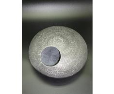Wandvase, Dekovase DISK UFO, silber, Aluminium, rund flach, Ø 35 cm, Lavinia WA