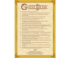 Goods & Gadgets Urkunde Poster EHEGESETZ 60 x 40 cm Scherzartikel inoffizielles Dokument der Ehegesetze