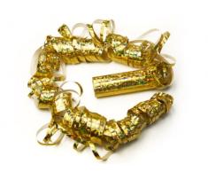 SiDeSo® Luftschlangen 2 Stück gold holo metallic Party Feier Deko Silvester