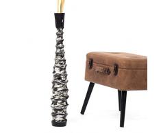 Leewadee Große Bodenvase für Dekozweige hohe Standvase Design Holzvase 75 cm, Mangoholz, schwarz