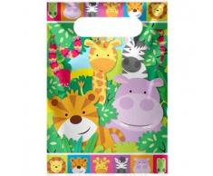 amscan 9901919 Partytüten Dschungel Tiere, Mehrfarbig, Einheitsgröße