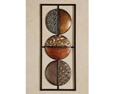 Wandbild Wandobjekt 69cm Wanddeko Metall Braun Kupfer Gold